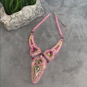 NWOT- A handmade pink stunning necklace